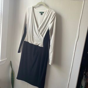 Ralph Lauren Colorblock BW Wrap Dress